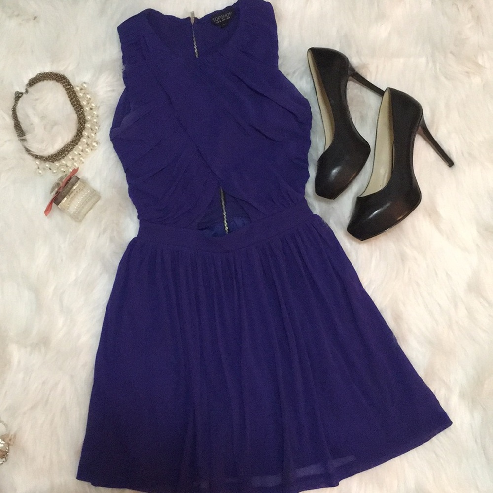 Topshop Drapped Chiffon Dress